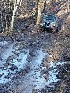 Climbing icy hill